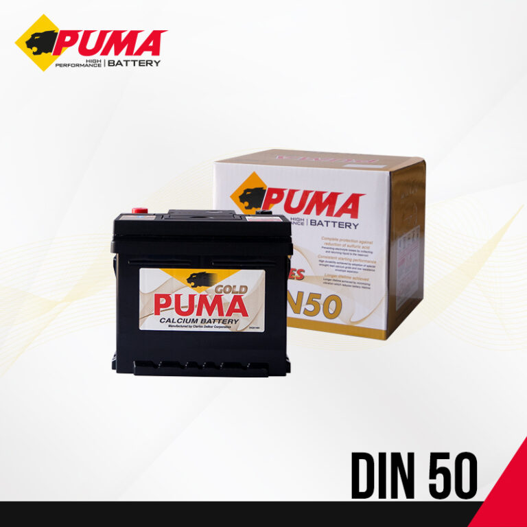 แบตเตอรี่รถยนต์ PUMA รุ่น DIN50 (55016) setbox