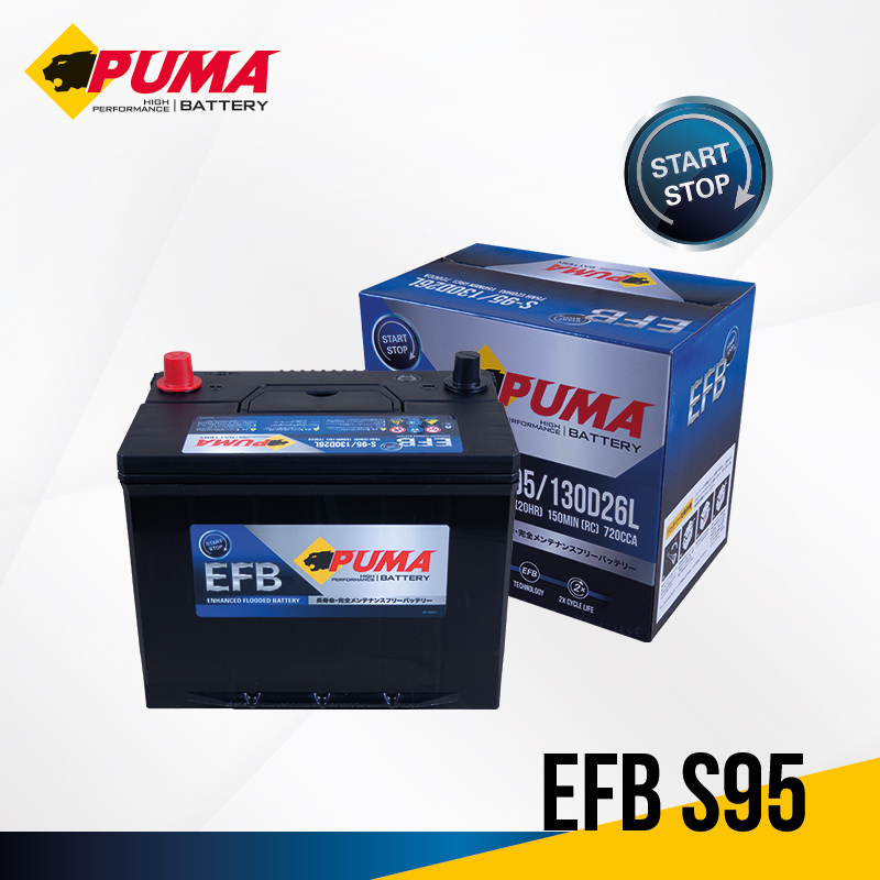 แบตเตอรี่รถยนต์ PUMA EFB S95 setbox