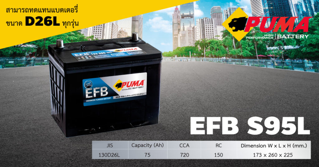 EFB S95L - แบตเตอรี่รถยนต์